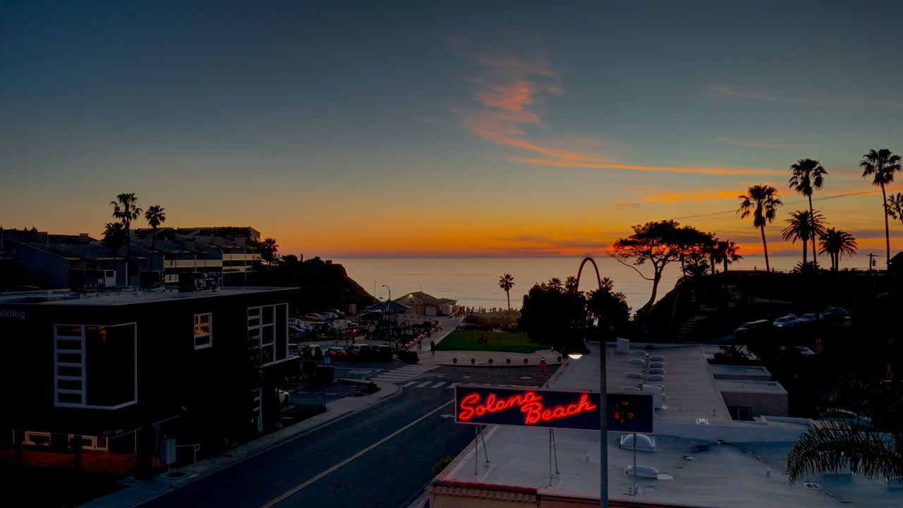 Solana Beach Sign At Sunset 2