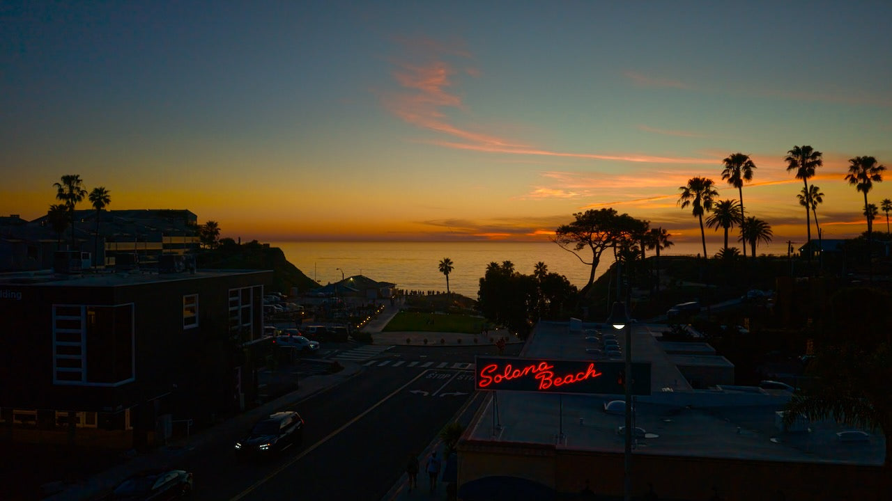Solana Beach Sign At Sunset 3