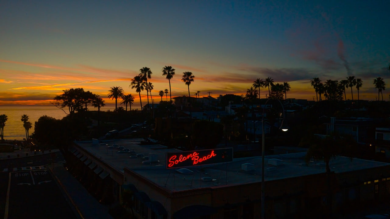 Solana Beach Sign At Sunset 4